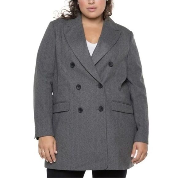 Herringbone Pea Coat 3X - Picture 1 of 7